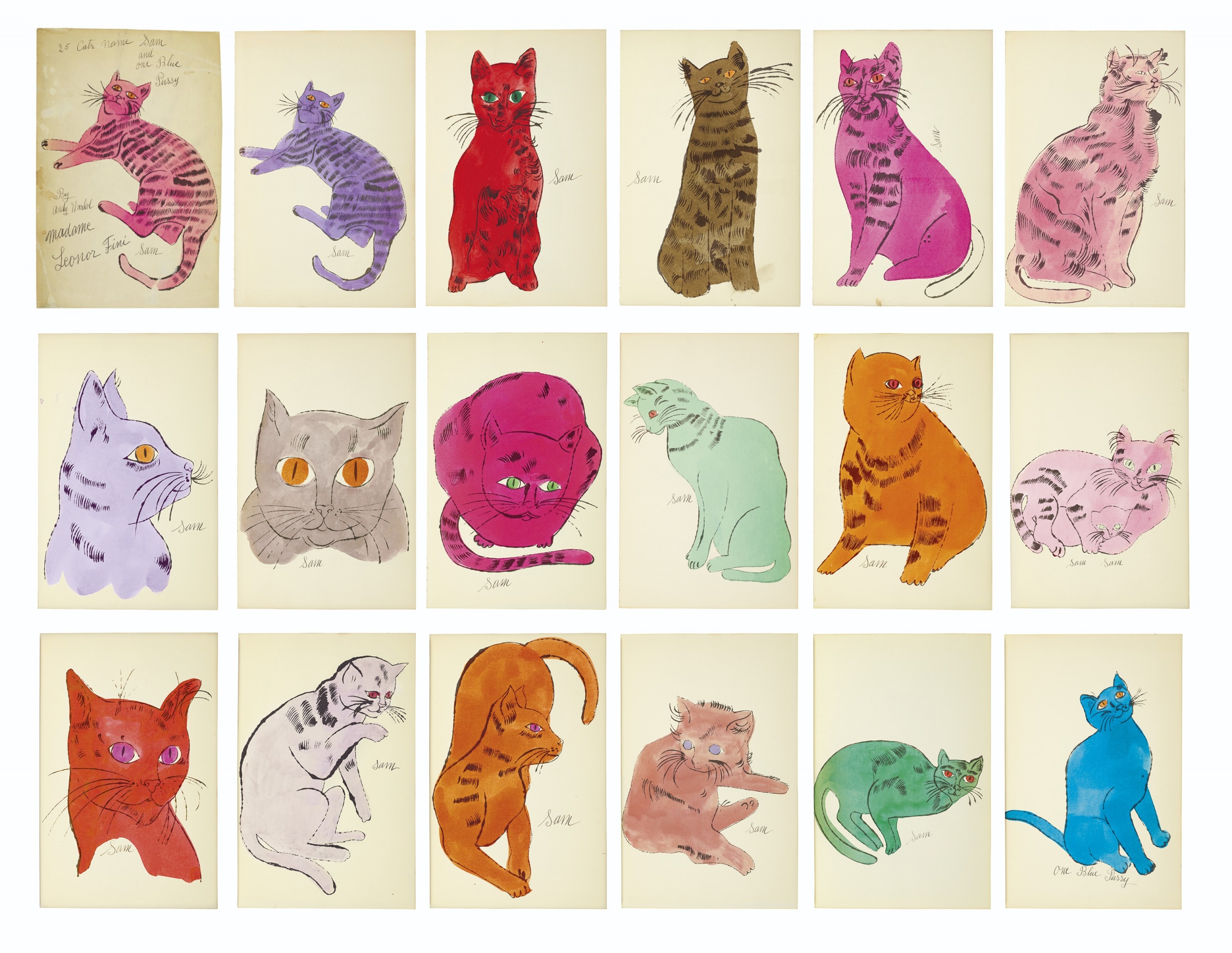 andy warhol cat pillows